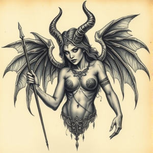 Fantasy Realism Hecate Tattoo