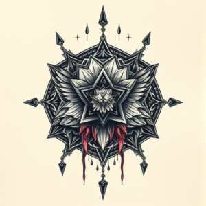 Fantasy Realism Hexagon Tattoo