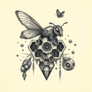 Fantasy Realism Honeycomb Tattoo