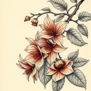 Fantasy Realism Honeysuckle Tattoo