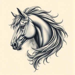 Fantasy Realism Horse Tattoo