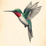 Fantasy Realism Hummingbird Tattoo