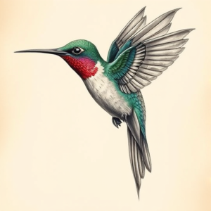 Fantasy Realism Hummingbird Tattoo