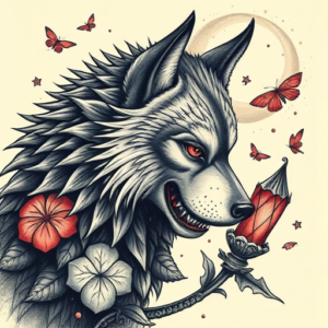 Fantasy Realism Husky Tattoo