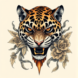 Fantasy Realism Jaguar Tattoo