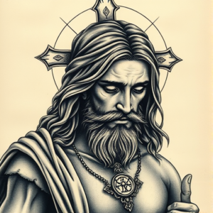 Fantasy Realism Jesus Tattoo