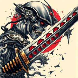 Fantasy Realism Katana Tattoo