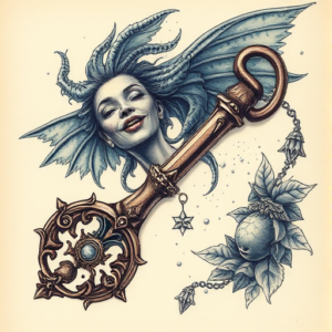 Fantasy Realism Key Tattoo