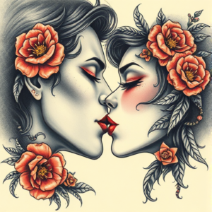 Fantasy Realism Kiss Tattoo