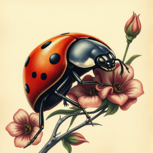 Fantasy Realism Ladybug Tattoo