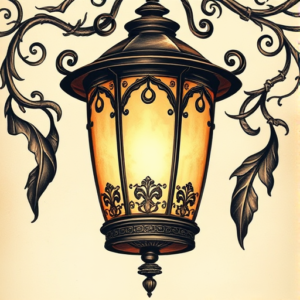 Fantasy Realism Lantern Tattoo