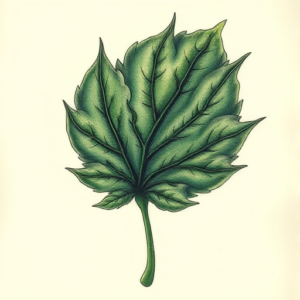 Fantasy Realism Leaf Tattoo