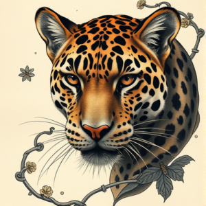 Fantasy Realism Leopard Tattoo