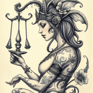 Fantasy Realism Libra Tattoo