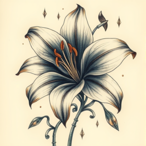 Fantasy Realism Lily Tattoo