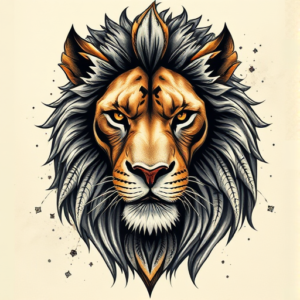 Fantasy Realism Lion Tattoo