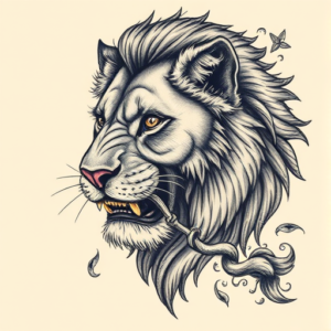 Fantasy Realism Lioness Tattoo