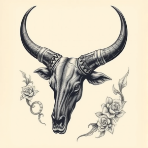 Fantasy Realism Longhorn Tattoo