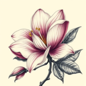 Fantasy Realism Magnolia Tattoo