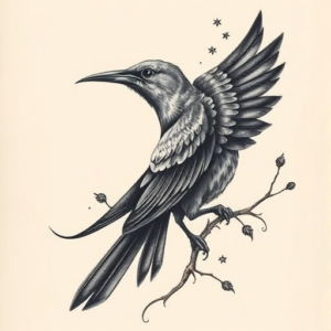Fantasy Realism Mockingbird Tattoo