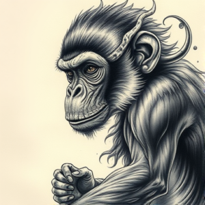 Fantasy Realism Monkey Tattoo