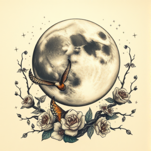 Fantasy Realism Moon Tattoo