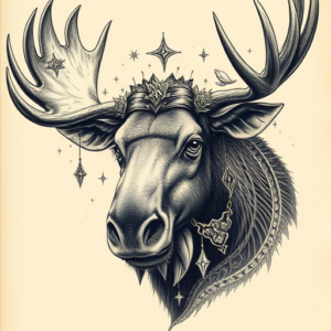 Fantasy Realism Moose Tattoo