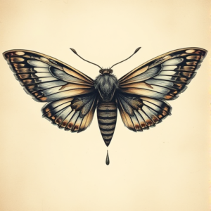 Fantasy Realism Moth Tattoo
