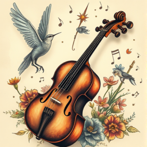 Fantasy Realism Music Tattoo