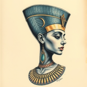 Fantasy Realism Nefertiti Tattoo