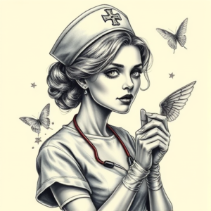 Fantasy Realism Nurse Tattoo