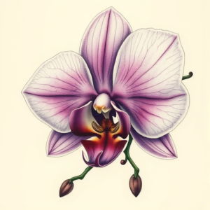 Fantasy Realism Orchid Tattoo