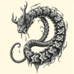 Fantasy Realism Ouroboros Tattoo