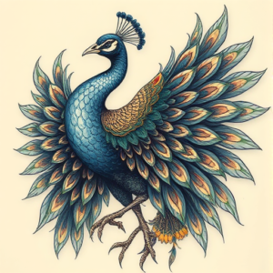Fantasy Realism Peacock Tattoo