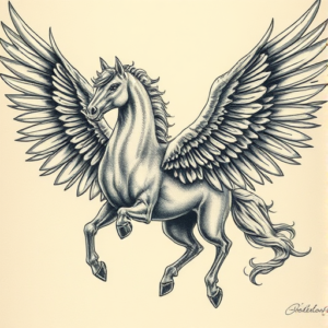 Fantasy Realism Pegasus Tattoo