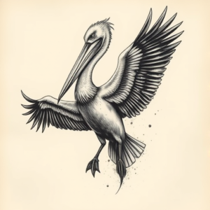 Fantasy Realism Pelican Tattoo
