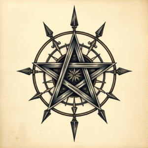 Fantasy Realism Pentagram Tattoo