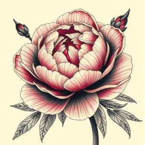 Fantasy Realism Peony Tattoo