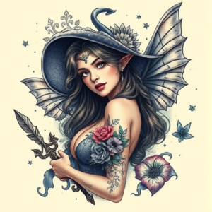Fantasy Realism Pinup Tattoo