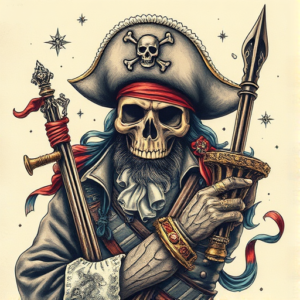 Fantasy Realism Pirate Tattoo