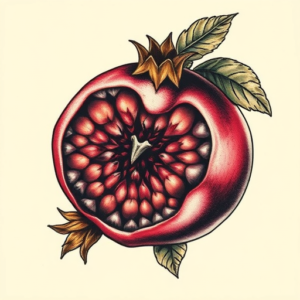 Fantasy Realism Pomegranate Tattoo