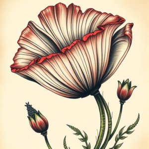 Fantasy Realism Poppy Tattoo