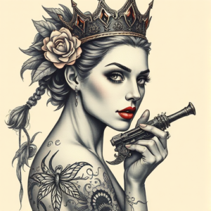 Fantasy Realism Queen Tattoo