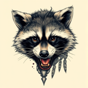 Fantasy Realism Raccoon Tattoo