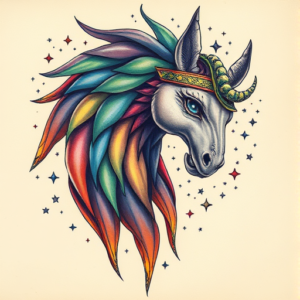 Fantasy Realism Rainbow Tattoo