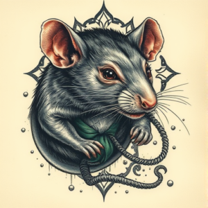 Fantasy Realism Rat Tattoo