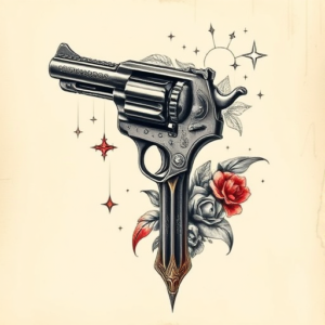 Fantasy Realism Revolver Tattoo