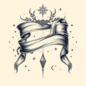 Fantasy Realism Ribbon Tattoo