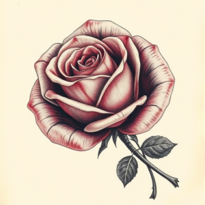 Fantasy Realism Rose Tattoo