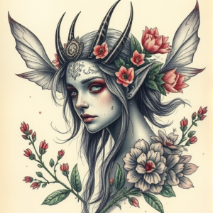Fantasy Realism Rosemary Tattoo